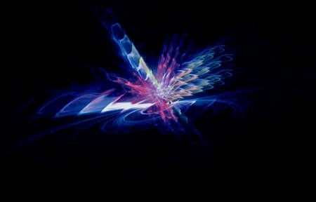 Whirlygig - abstract, black, graphic, blue, pink, fractal