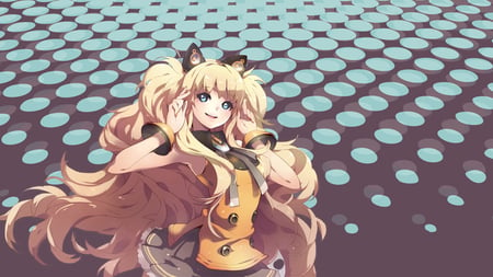 Vocaloid - vocaloid, dress, blonde hair, aniaml ears, long hair, blue eyes