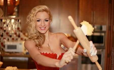 Christmas-Bakery - rolling pin, babe, kitchen, sexy