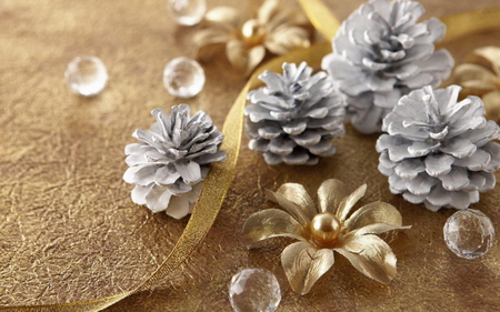 SILVER AND GOLD - gold, silver, decorations, christmas