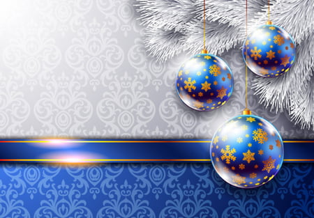 Christmas balls - nice, beauty, christmas, white, happy new year, christmas balls, cool, merry christmas, blue, beautiful, holiday, colors