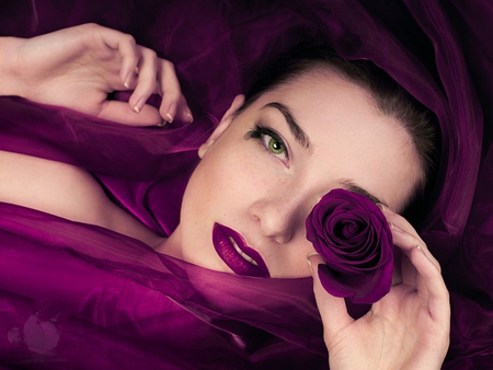 Magic Purple - woman, beauty, purple, magic