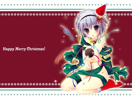 Merry Christmas - girl, uleq, anime, x-mas