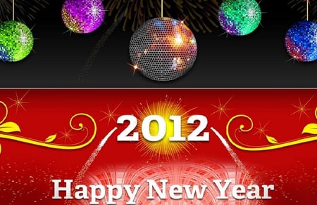 Happy new year DN friends - date, balls, 2012, new year, colorful