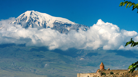 Mount Ararat - ararat, beautiful, clouds, mount, monument, armenia