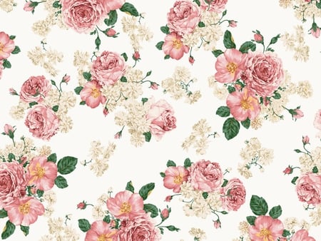 Roses. - rose, floral, pattern, leaf, flower