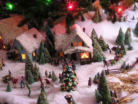 Christmas Village View2 - village, ohio, brecksville, tradition, christmas