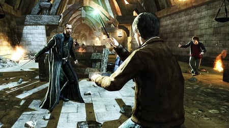 Harry and Ron Fighting a Death Eater - death eater, video games, harry potter, other