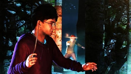 Harry and Ron in the Forest - harry potter, video games, forest, other