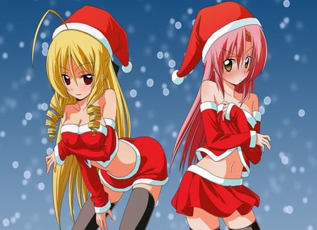 Hayate Christmas Girls - hayate, christmas, anime, girl, beauty, new, wall