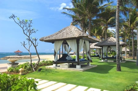 The-Luxurious-Conrad-Bali-Resort - hut, resort, water, beach