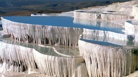 Pamukkale - ice, water, falls, snow