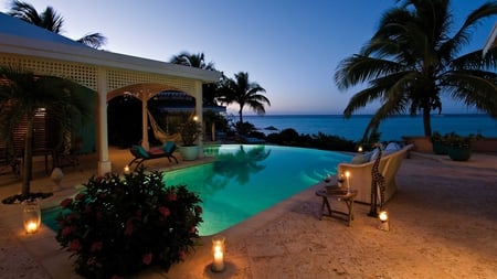 Dream Home - water, lake, home, palm tree