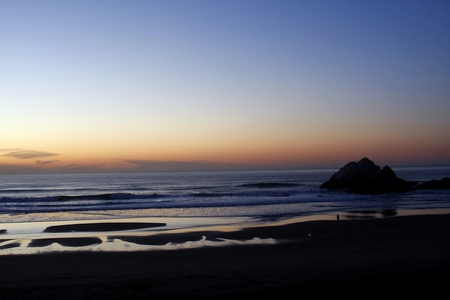 California Beach - sunset, beach, california, wallpaper