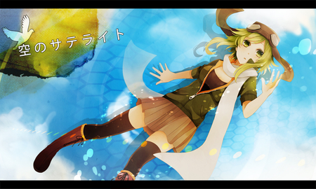 Gumi - gumi, short hair, anime, water, sky