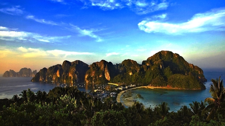 Lake Islands - lake, trees, rocks, islands