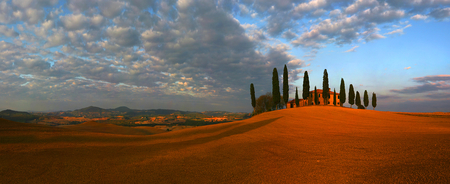 Home on the Hill - brown, landscape, trees, cities, beautiful, clouds, house