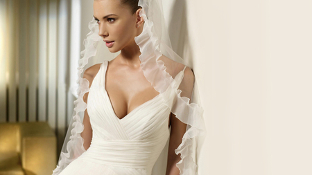 Beautiful Bride - white, woman, bride, model