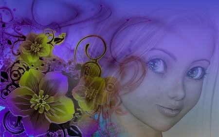 True Beauty is not for Sale - flowers, girl, fantasy, dream