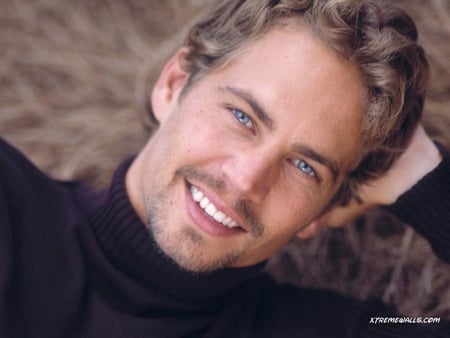 Paul Walker - male, actor, smile, black sweters, really hansome, cute blue eyes, hair