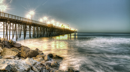 The Bridge-HDR - nice, beauty, sky, photography, water, great, coast, amazing, view, pretty, reflection, cool, hdr, bridge, ocean, landscape, soft, lovely, nature, beautiful, scenery, stones, colors, sea, lights