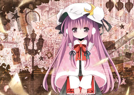 Patchouli Knowledge - anime, long hair, girl, patchouli knowledge