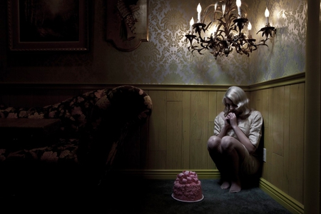 Why? - cake, sad, woman, birthday