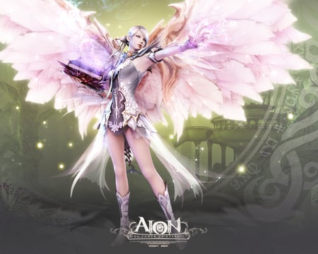 Aion: The Tower of Eternity - pretty, warrior, beautiful, angel, gaurdian, eternity, wings, weapon, video game