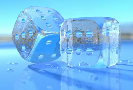 Transparent Blue Dice - dice, abstract, transparent, blue