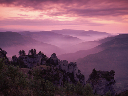 Sevennes - nature, mountins, lilac, france, sevennese