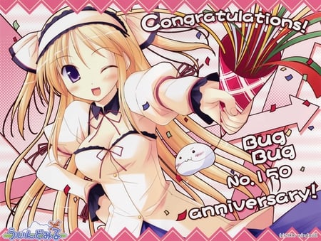 Congratulations! - anime, streamers, girl, chibi, congratulations, anniversary, other