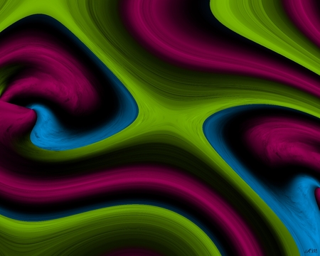 Paint swirls - paint, purple, abstract, colorful, green, computer art, cg