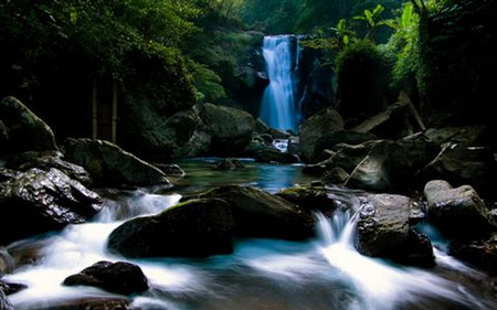 fall - water, nature, blue