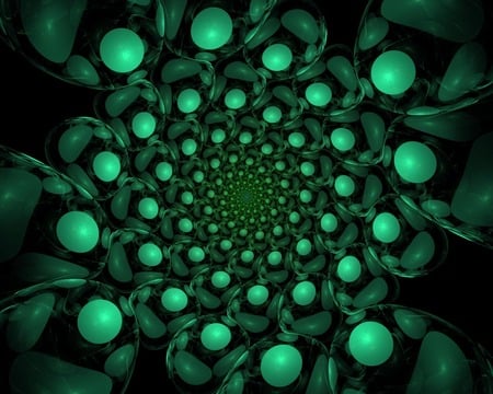 Green Eggs 'n Spam - fractal, eggs, abstract, apophysis, green, spin, spiral, vortex