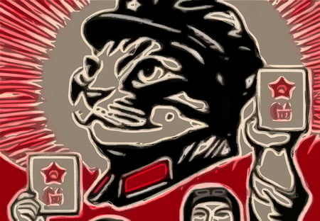 Komrade Kat - cats, popart, prc, soldiers, china, politics, asia