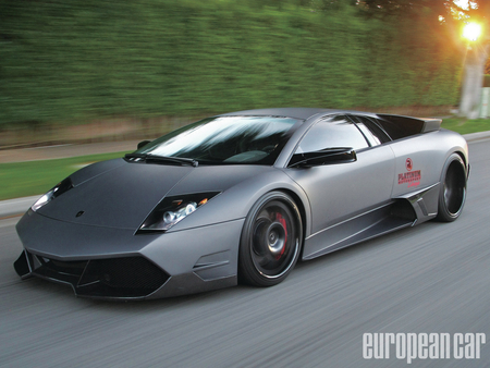 Heavy Metal - flat gray, fast, black wheels, lambo