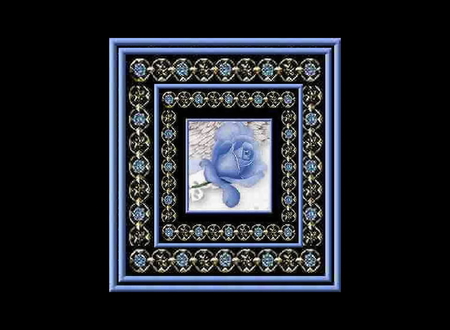 Blue Passion - framed flower, pretty, blue, flower, framed