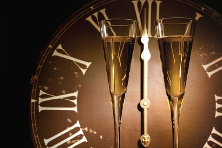 Happy new year DN - abstract, clock, happy, desktop, year, champagne, glasses, time, background, new