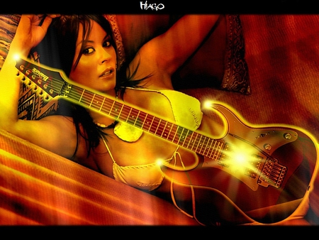 MULHER E GUITARRA - a, b, d, c