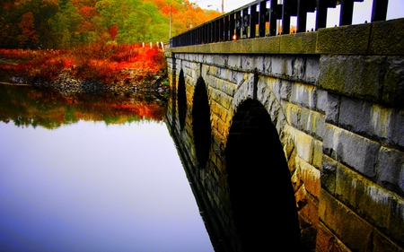 STONE BRIDGE - stone, quiet, autumn, river, water, architecrure, bridge