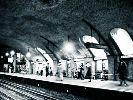 London Underground - waiting, people, british, great, london, station, england, tube, rail, black and white, Paddington, english, britain, road, wait, black, white, and, underground