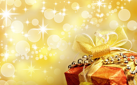 Golden holidays - christmas, present, december, new year