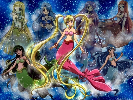 Mermaid Melody pichi pichi pitch - hanon, coco, noel, karen, sarah, rina, luchia