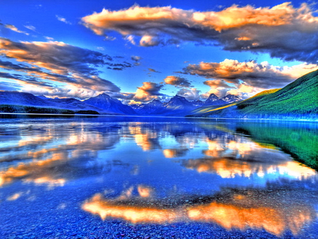 Glacier lake - clouds, nature, glacier, beautiful, lake, reflection, mountain, sky