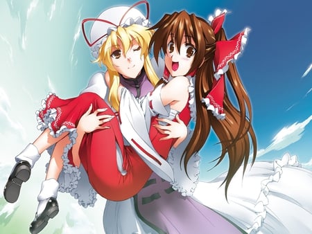 Yukari & Reimu - touhou, wall, anime, classic, new