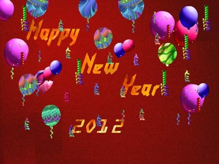 happy new year - ballons, year, 22657, new