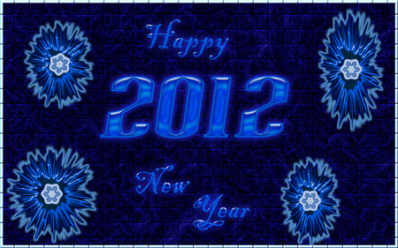 blue 2012 - new year, neon, 2012, blue