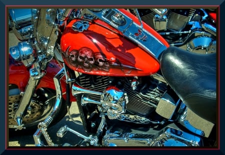 Ghost Bike - motorcycle, ghost, red, harley