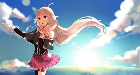 IA - anime, sky, sunset, ia