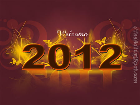 HAPPY NEW YEAR TO ALL MY FRIENDS IN DN!!! - brown, yellow, numbers, year, golden